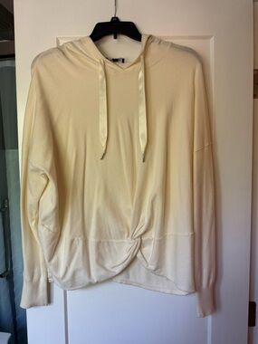 Express Women's Cream Twist-Hem Hooded Sweater Size XL
